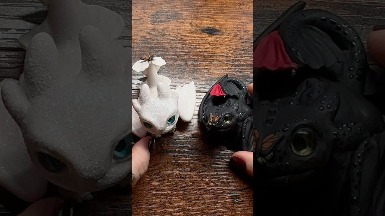Fun w/ Polymer Clay! Toothless & Light Fury 💜 