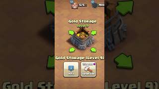 Level 1 to max gold storage - in Clash of clans