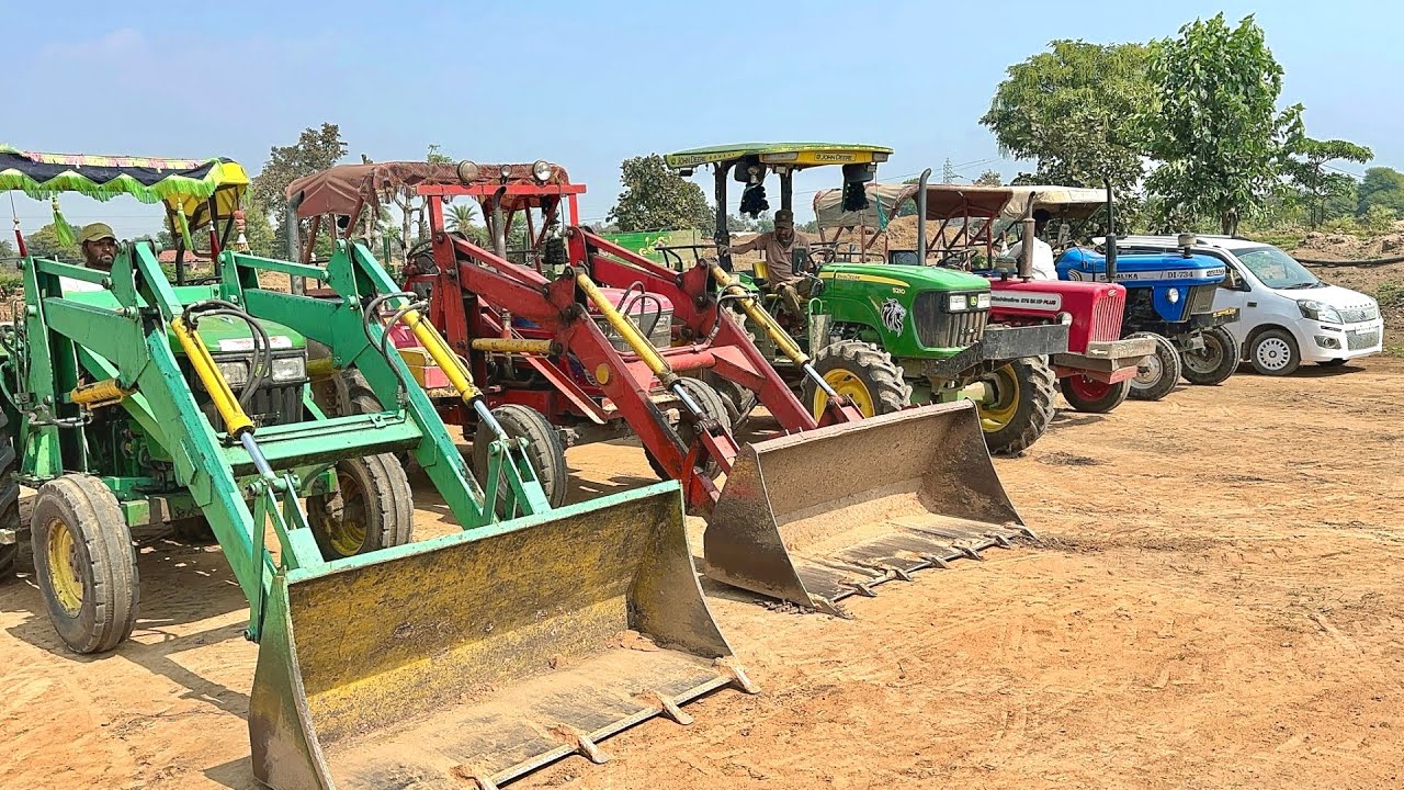 Mahindra Arjun 605 Loader Loading Mud 3 Tractor’s With Trolley Fully Sonalika  and Mahindra 575
