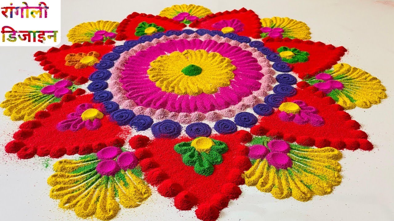 Rangoli design for beginners | Easy Rangoli Designs | Rangoli Design #rangoli #art #kolam #muggulu 