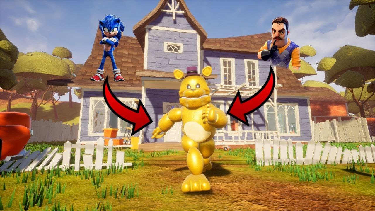 😱 Hello Neighbor но с модом на ФРЕДБЕРА! | Fredbear Runaway