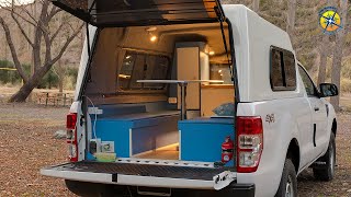 Ford Ranger Truck Bed Camper for two people  Inside Tour & Description