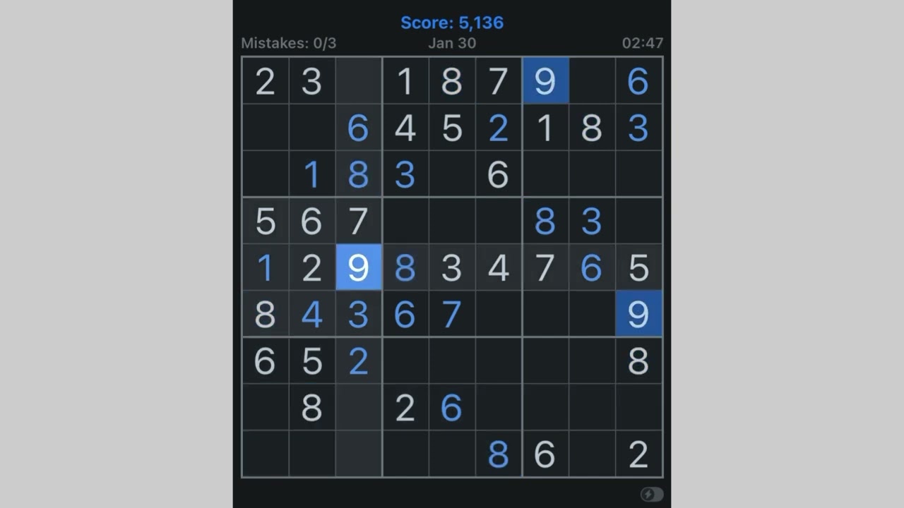 Sudoku Zen 🧩| Relaxing Puzzle Solving for a Calm Mind - 8 (Jan 30, 2026) | Difficulty Level : Medium