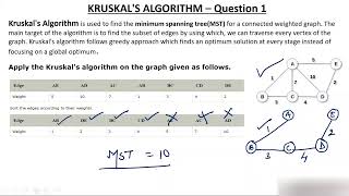 6- Kruskal's Algorithm Questions to find MST