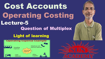 #Cost Accounts | #Operating Costing | Question Explained | S.Y.  B .Com | By Sun Academy