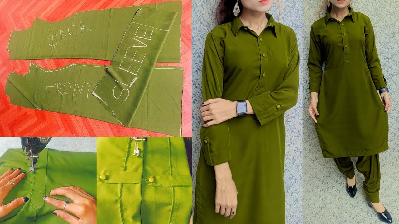 Coller Neck Kurti Cutting and Stitching/ Trending Coller Neck For kurti