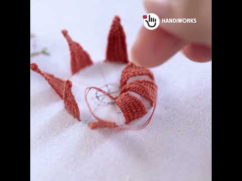 Picot stitch flower  #embroidery