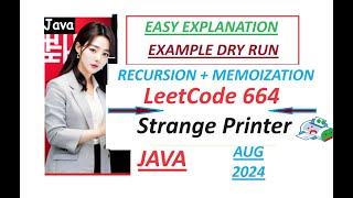 Strange Printer | Leetcode 664 | Recursion + Memoization Approach | Java Code | Developer Coder Profile