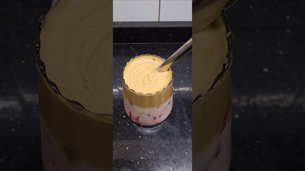 Ice Coffee With Strawberry syrup 🍓 