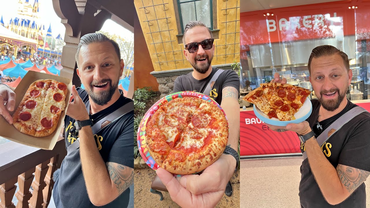 Celebrating National Pizza Day At ALL 4 Disney World Parks! | Food Challenge & Rankings + Rides!
