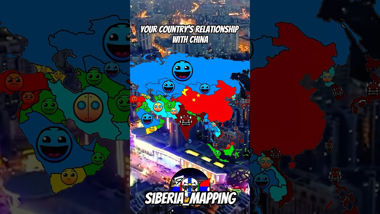 your country’s relationship with China #mapping #geographythroughmaps #geography #map #asia #asiamap