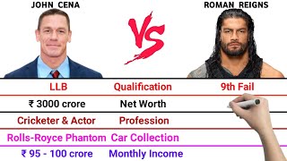John Cena vs Roman Reigns Full Comparison Video | Net Worth | Monthly Income | Car Collection |