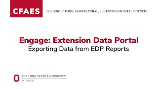 Engage: Exporting Data from EDP Reports Profile