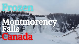 Winter in Montmorency Falls Park | Chute-Montmorency Quebec (DJI MINI) - Canada 4K