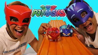 PJ Masks Owlette Vs. Catboy - Hot Wheels Super 6 Lane Raceway ! || Blind Bag Show Ep75 || Konas2002 screenshot 5