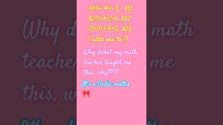 Vedic maths 🎀💗🌷. Learn it and get good marks in maths 😁