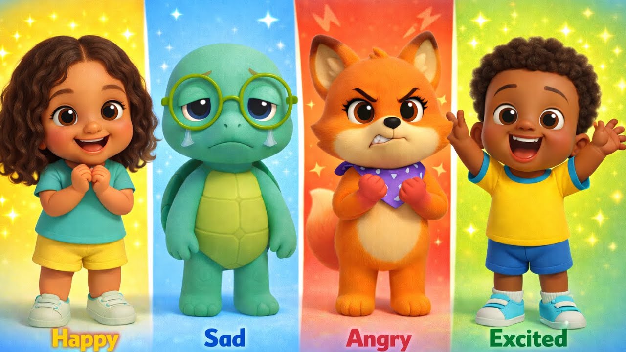 🌈 Brightlings Feelings Song | Learn Happy, Sad, Angry & Excited Emotions for Kids