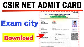 csir net exam city 2022|csir net admit card|csir net exam city release time|csir ugc net admit card