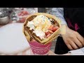 꽃다발 아이스크림 크레페 (bouquet ice cream crepe, クレープ, 縐 4,800KRW) korean street food / 홍대 달꽃크레페 홍커피