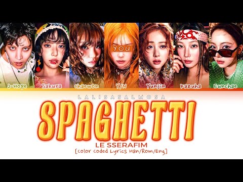 LE SSERAFIM (르세라핌) & YOU AS A MEMBER | SPAGHETTI | [Karaoke] (EASY LYRICS)