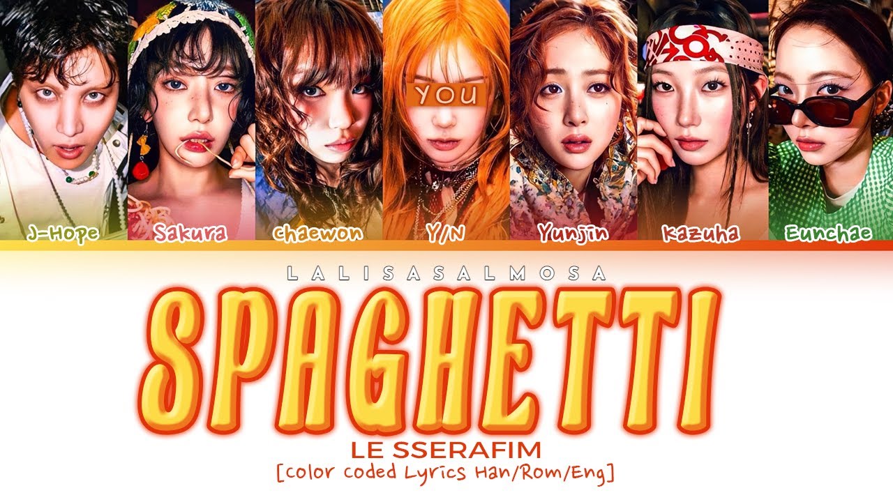 LE SSERAFIM (르세라핌) & YOU AS A MEMBER | SPAGHETTI | [Karaoke] (EASY LYRICS)