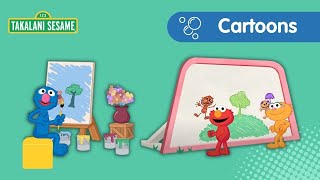 Elmo, Zoe, & Grover Draw Things Over & Under! | Takalani Sesame