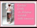 Botella decorada con decoupage invertido con ventana - Reciclado - DIY - Tutorial