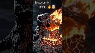 The Ultimate Clash: Oil Monster vs. Fire Giant! 🔥🌑#youtubeshorts #shorts #shortsfeed #aivideo #fire