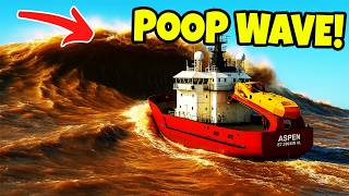 Driving in SEWAGE STORM! Stormworks Sinking Ship Survival