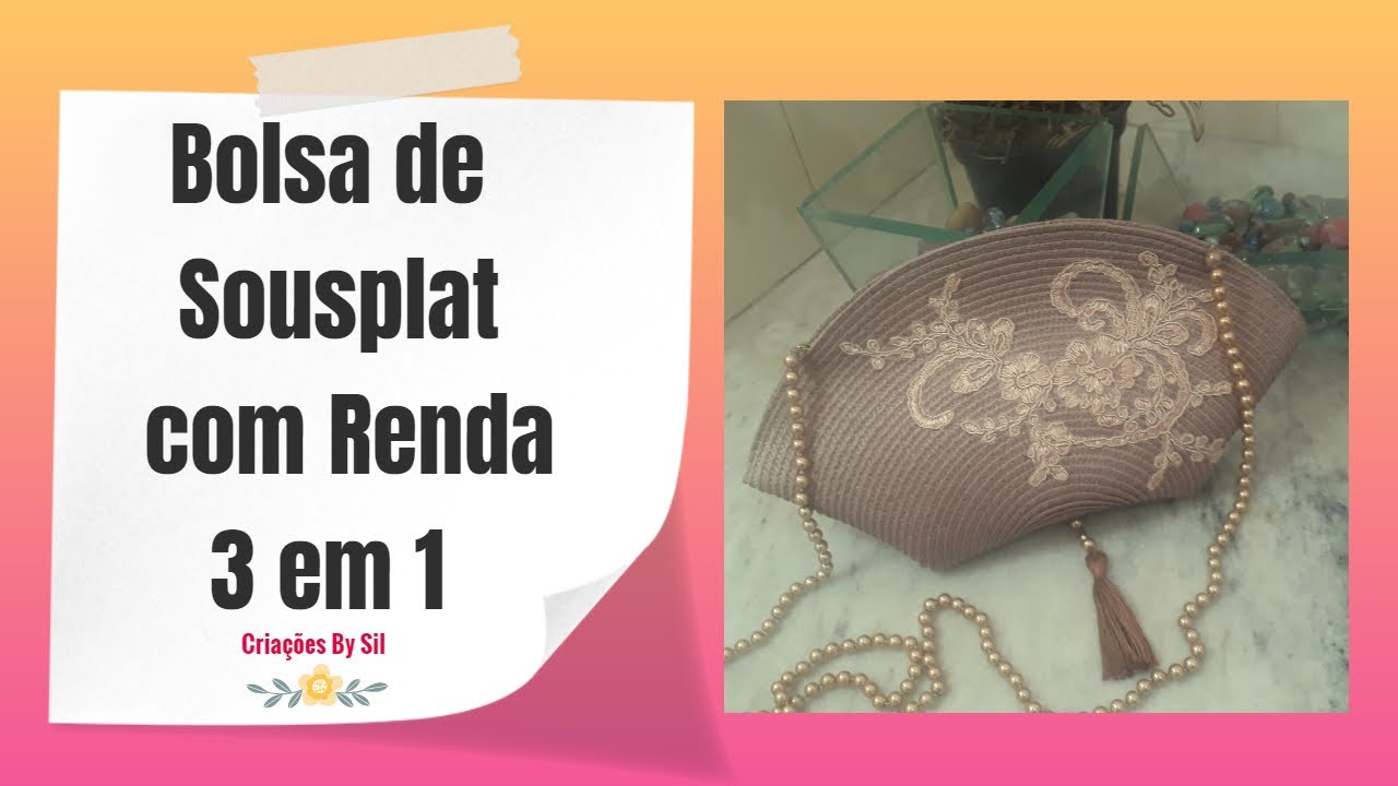 Bolsa de Sousplat com Renda 3 em 1
