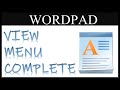 वर्डपैड व्यूमेनू  कंप्लीट | WORDPAD VIEW MENU COMPLETE