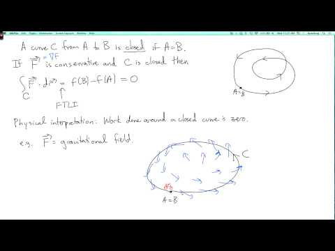 Multivariable calculus 4.2.3: Conservative vector fields and closed curves