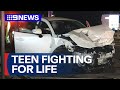 Teen fighting for life after two-car crash on Gold Coast | 9 News Australia