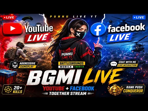🔴 BGMI LIVE 🔥 YouTube + Facebook Simultaneous Stream | Rank Push ⚡