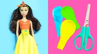 30 DIY | Balondan Barbie Elbise Yapımı -  Kolay Dikişsiz Barbie Elbiseleri Nasıl Yapılır?