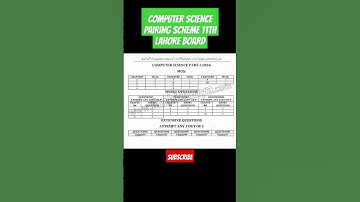 COMPUTER SCIENCE PAIRING SCHEME 11TH LAHORE BOARD❤ 🥰 #education #biselahore #ytshorts #pairingscheme
