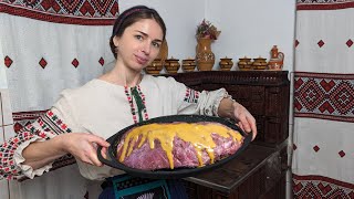 Сельская жизнь! Готовим старинный рецепт мяса в тесте в сельской печи. Старая украинская еда