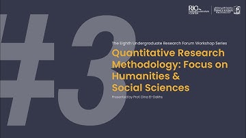 URF8 Workshop Series 3 — Quantitative Research Methodology: Focus on Humanities & Social Sciences