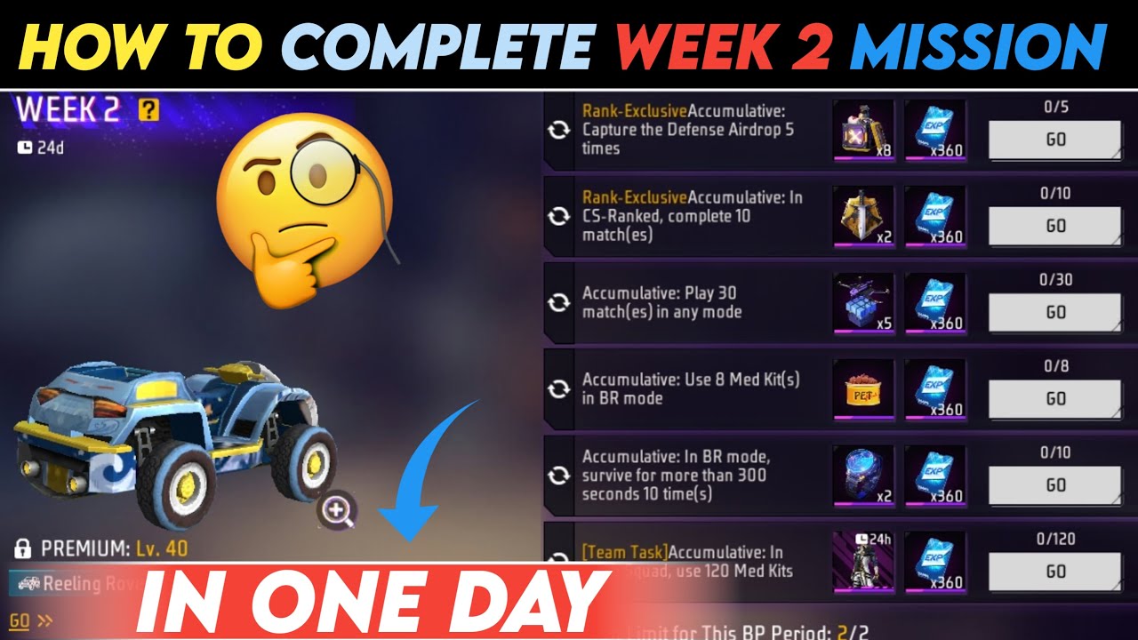 BOOYAH PASS WEEK 2 MISSION COMPLETE KAISE KAREN || WEEK 2 MISSION FREE FIRE