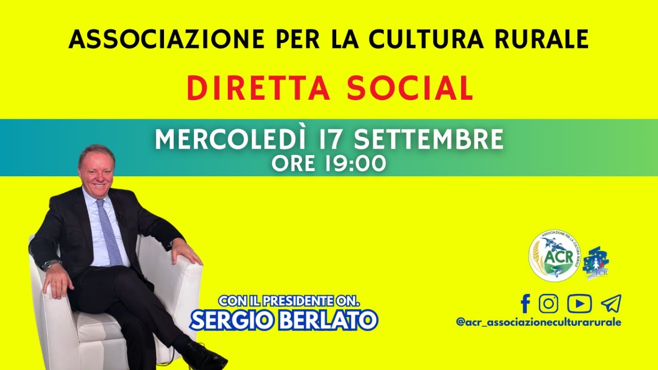 Серджио Берлато будет в прямом эфире, чтобы ответить на вопросы всех носителей сельской культуры.