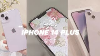Iphone 14 plus purple (128gb) 🌸 aesthetic unboxing, accessories, camera test
