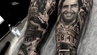 Robbers and gangsters leg sleeves tattoo