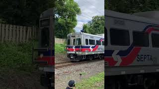 SEPTA 5496 Warminster-Bound at the Moreland Rd Crossing