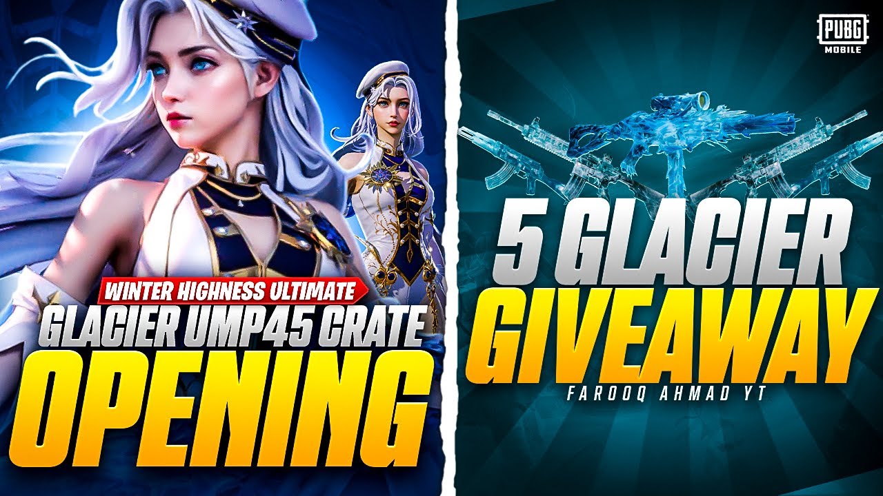 Glacier UMP-45 & Winter Highness Ultimate Set | 5 Glacier Giveaway | 🔥 PUBG MOBILE 🔥