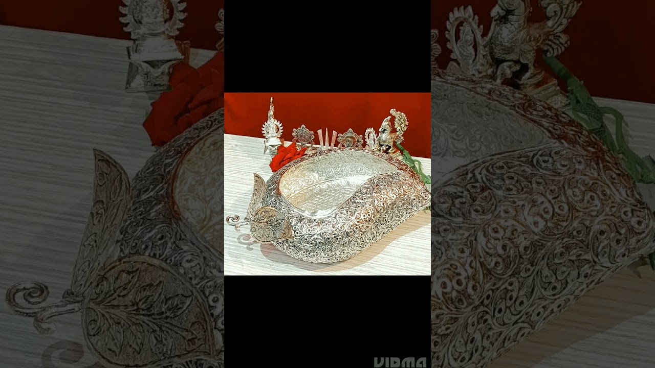 German Silver Antique Big Size Mango Urli With Leaf Description german-silver-antique-big-size-mango-urli-with-leaf-description