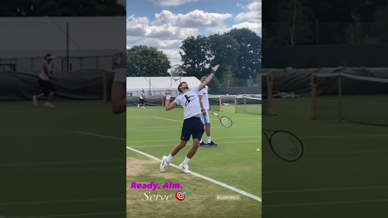 Novak Djokovic training on grass 💪 