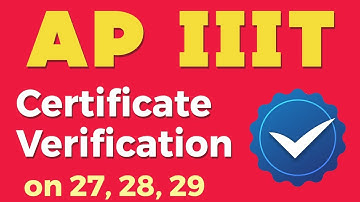 AP IIIT 2022-23 CERTIFICATE VERIFICATION /SPECIAL CATEGORY CERTIFICATE VERIFICATION/AT NUZIVID