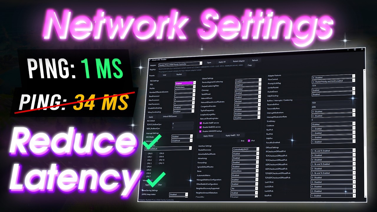 The BEST NETWORK SETTINGS for Gaming (Reduce Latency)