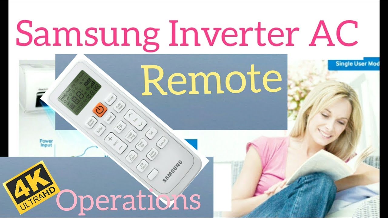 samsung inverter ac remote functions manual - YouTube