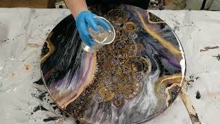 Steampunk Mixed Media Resin Painting / Table Top